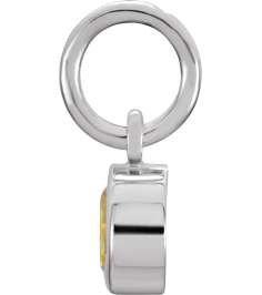 86179 Charm Set 14K White Round Imitation Citrine 4 Mm Polished Posh Mommy Imitation Citrine Birthst Charm
