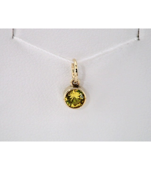 86179 Charm Set 14K Yellow Round Imitation Citrine 4 Mm Polished Posh Mommy Imitation Citrine Birthst Charm