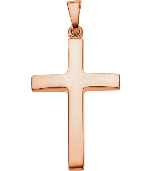 R41279 Pendant 14K Rose 30.2 X 15.9 Mm Polished Cross Pendant