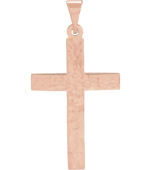 R41279 Pendant 14K Rose 30.2 X 15.9 Mm Polished Cross Pendant