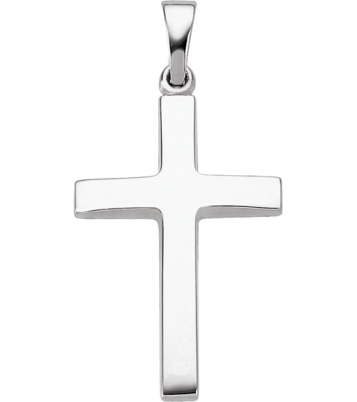 R41279 Pendant Platinum 30.2 X 15.9 Mm Polished Cross Pendant