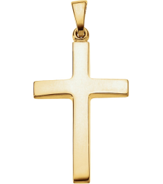 R41279 Pendant 18K Yellow 30.2 X 15.9 Mm Polished Cross Pendant