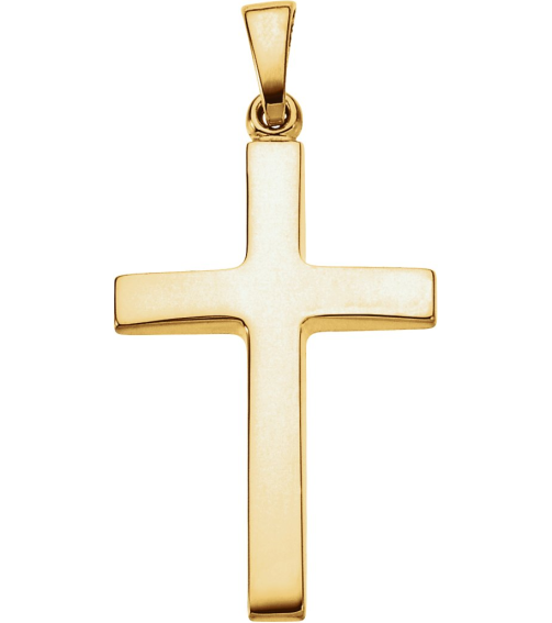R41279 Pendant 18K Yellow 30.2 X 15.9 Mm Polished Cross Pendant