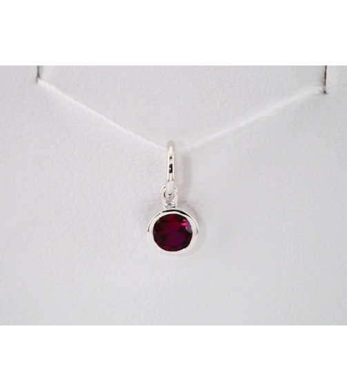 86179 Charm Set Sterling Silver Round Imitation Mozambique Garnet 4 Mm Polished Posh Mommy Imitation Garnet Birthstone