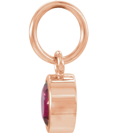 86179 Charm Set 14K Rose Round Imitation Mozambique Garnet 4 Mm Polished Posh Mommy Imitation Birthstone Charm