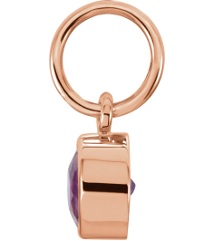 86179 Charm Set 14K Rose Round Imitation Amethyst 4 Mm Polished Posh Mommy Imitation Birthstone Charm