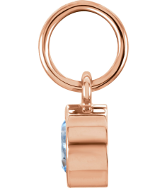 86179 Charm Set 14K Rose Round Imitation Aquamarine 4 Mm Polished Posh Mommy Imitation Birthstone Charm
