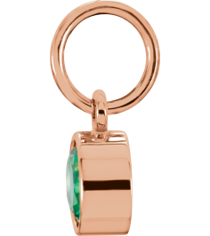 86179 Charm Set 14K Rose Round Imitation Emerald 4 Mm Polished Posh Mommy Imitation Birthstone Charm