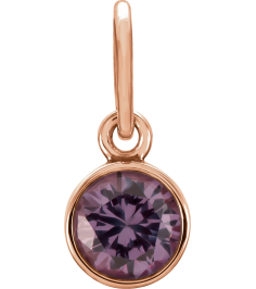 86179 Charm Set 14K Rose Round Imitation Alexandrite 4 Mm Polished Posh Mommy Imitation Birthstone Charm