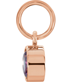 86179 Charm Set 14K Rose Round Imitation Alexandrite 4 Mm Polished Posh Mommy Imitation Birthstone Charm