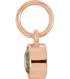 86179 Charm Set 14K Rose Round Imitation Peridot 4 Mm Polished Posh Mommy Imitation Birthstone Charm