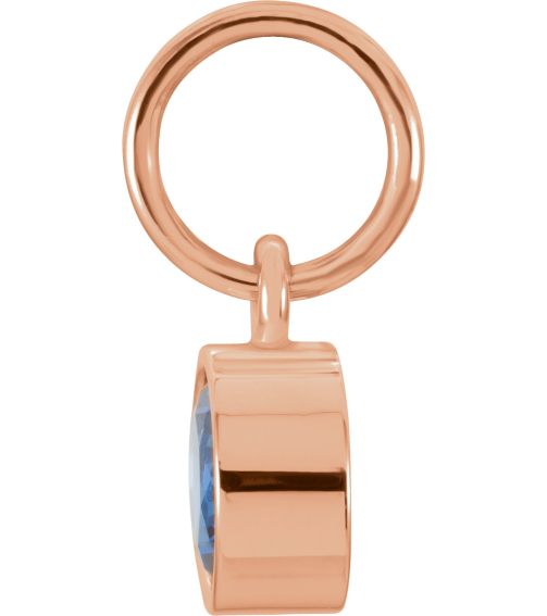 86179 Charm Set 14K Rose Round Imitation Blue Sapphire 4 Mm Polished Posh Mommy Imitation Birthstone Charm
