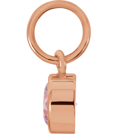 86179 Charm Set 14K Rose Round Imitation Pink Tourmaline 4 Mm Polished Posh Mommy Imitation Birthstone Charm