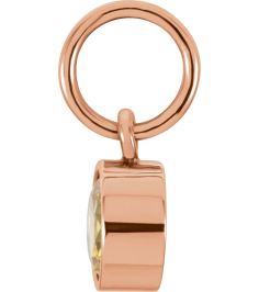 86179 Charm Set 14K Rose Round Imitation Citrine 4 Mm Polished Posh Mommy Imitation Birthstone Charm