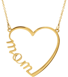 86206 Necklace 14K Yellow 30 X 28 Mm 17 In Polished Mom Heart Necklace