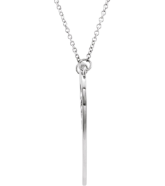 86206 Necklace 14K White 28 X 28 Mm 17 In Polished Mom Heart Necklace