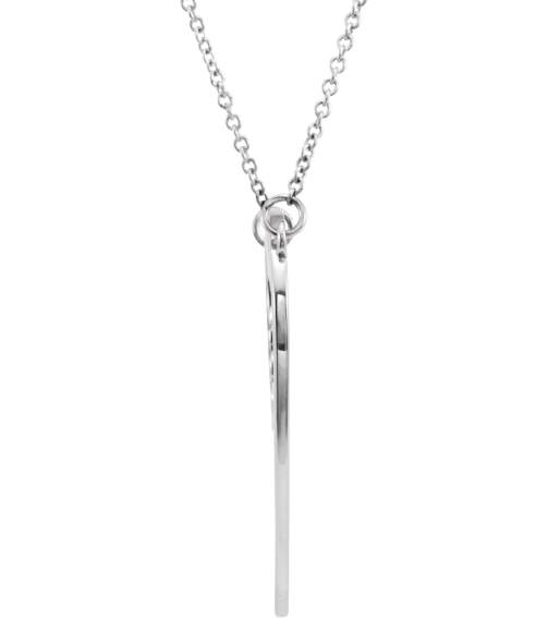 86206 Necklace 14K White 28 X 28 Mm 17 In Polished Mom Heart Necklace