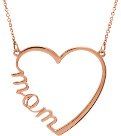 86206 Necklace 14K Rose 28 X 28 Mm 17 In Polished Mom Heart Necklace