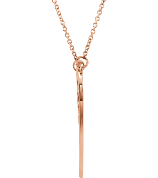 86206 Necklace 14K Rose 28 X 28 Mm 17 In Polished Mom Heart Necklace