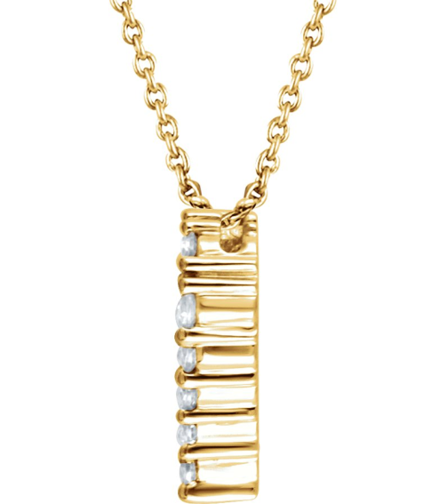 651759 Necklace Set 14K Yellow Round Natural Diamond 1.6Mm 14 Ctw I1, H+ 18 In Polished 14 Ctw Natural Diamond Heart Necklace