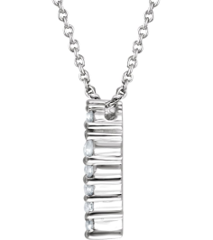 651759 Necklace Set 14K White Round Natural Diamond 1.6Mm 14 Ctw I1, H+ 18 In Polished 14 Ctw Natural Diamond Heart Necklace