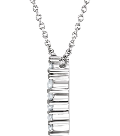 651759 Necklace Set 14K White Round Natural Diamond 1.6Mm 14 Ctw I1, H+ 18 In Polished 14 Ctw Natural Diamond Heart Necklace