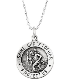 R5024 Necklace Sterling Silver 15 Mm 18 In Polished Round St. Charles Necklace