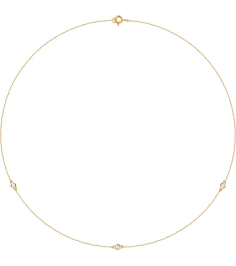 68577 Set 14K Yellow 3-Stone Natural Diamond 2.5Mm 15 Ctw I1, H+ Each Polished 15 Ctw Natural Diamond Necklace