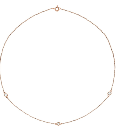68577 Set 14K Rose 3-Stone Natural Diamond 3.1Mm 13 Ctw I1, H+ Each Polished 13 Ctw Natural Diamond Necklace