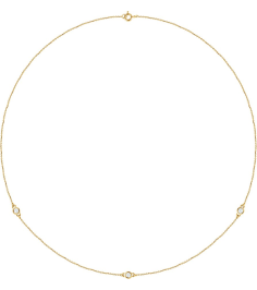 68577 Set 14K Yellow 3-Stone Natural Diamond 2.9Mm 14 Ctw I1, H+ Each Polished 14 Ctw Natural Diamond Necklace