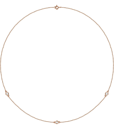 68577 Set 14K Rose 3-Stone Natural Diamond 2.9Mm 14 Ctw I1, H+ Each Polished 14 Ctw Natural Diamond Necklace