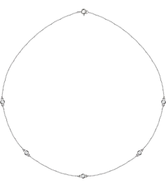 68577 Set 14K White 5-Stone Natural Diamond 3Mm 12 Ctw I1, H+ Each Polished 12 Ctw Natural Diamond Necklace