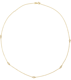 68577 Set 14K Yellow 5-Stone Natural Diamond 3.5Mm 34 Ctw I1, H+ Each Polished 34Ctw Natural Diamond Necklace