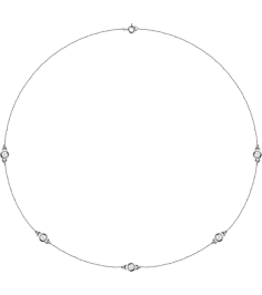68577 Set 14K White 5-Stone Natural Diamond 3.5Mm 34 Ctw I1, H+ Each Polished 34Ctw Natural Diamond Necklace