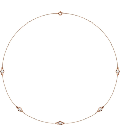 68577 Set 14K Rose 5-Stone Natural Diamond 3.5Mm 34 Ctw I1, H+ Each Polished 34Ctw Natural Diamond Necklace