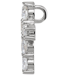 R42309 Pendant Set Platinum Round Natural Diamond 3.9Mm 1 38 Ctw I1, G-H Polished Natural Diamond Cross Pendant