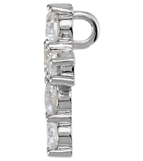 R42309 Pendant Set Platinum Round Natural Diamond 3.9Mm 1 38 Ctw I1, G-H Polished Natural Diamond Cross Pendant