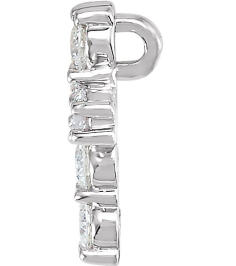 R42309 Pendant Set Platinum Round Natural Diamond 2.2Mm 14 Ctw I1, G-H Polished Natural Diamond Cross Pendant