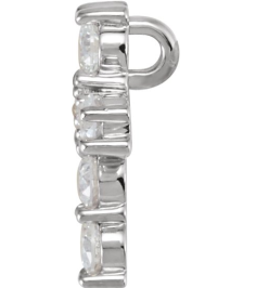 R42309 Pendant Set Platinum Round Natural Diamond 2.4Mm 13 Ctw I1, G-H Polished Natural Diamond Cross Pendant