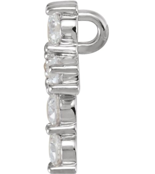 R42309 Pendant Set Platinum Round Natural Diamond 2.4Mm 13 Ctw I1, G-H Polished Natural Diamond Cross Pendant