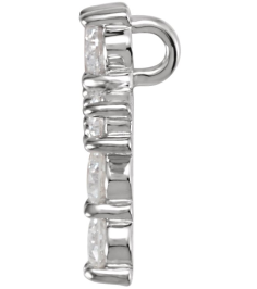 R42309 Pendant Set Platinum Round Natural Diamond 2.8Mm 12 Ctw I1, G-H Polished Natural Diamond Cross Pendant