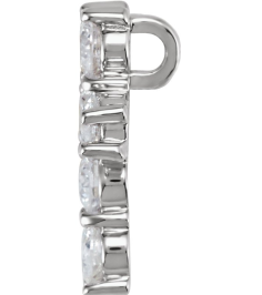 R42309 Pendant Set Platinum Round Natural Diamond 3.4Mm 910 Ctw I1, G-H Polished Natural Diamond Cross Pendant