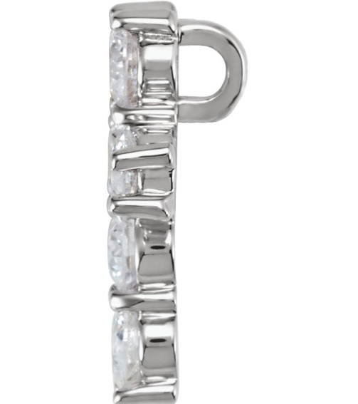 R42309 Pendant Set Platinum Round Natural Diamond 3.4Mm 910 Ctw I1, G-H Polished Natural Diamond Cross Pendant