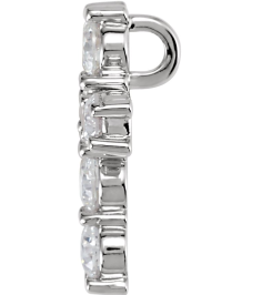R42309 Pendant Set Platinum Round Natural Diamond 3.6Mm 1 16 Ctw I1, G-H Polished Natural Diamond Cross Pendant