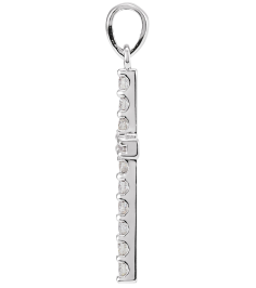R42308 Pendant Set Platinum Round Natural Diamond 2Mm 12 Ctw I1, G-H Polished 12 Ctw Natural Diamond Cross Pendant