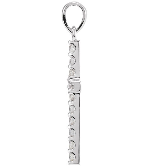 R42308 Pendant Set Platinum Round Natural Diamond 2Mm 12 Ctw I1, G-H Polished 12 Ctw Natural Diamond Cross Pendant