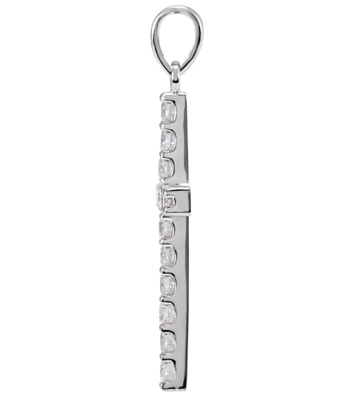 R42308 Pendant Set Platinum Round Natural Diamond 2.4Mm 34 Ctw I1, G-H Polished 34 Ctw Natural Diamond Cross Pendant