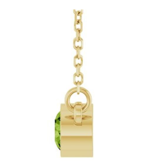 61134 Necklace Set 14K Yellow Round Natural Peridot 4 Mm 16 In Polished Natural Peridot Solitaire Necklace