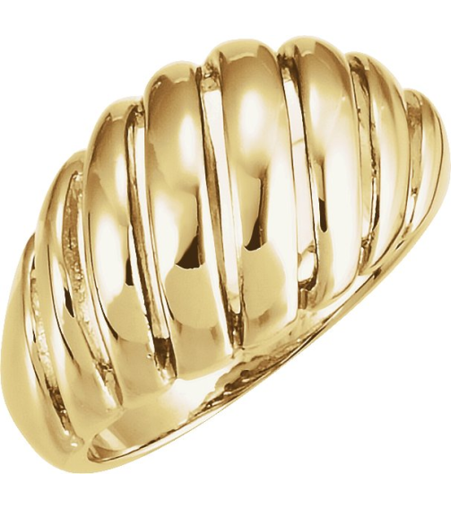 5206 14K Yellow 11.5 Mm Polished Dome Ring