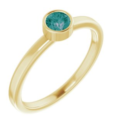 71806 Ring Set 14K Yellow Lab-Grown Alexandrite Round 4 Mm Polished Lab-Grown Alexandrite Ring